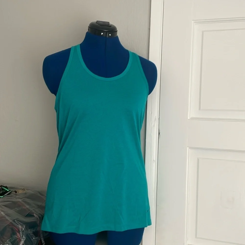 Nike Blue and Green Fitted Sleeveless Tank Top